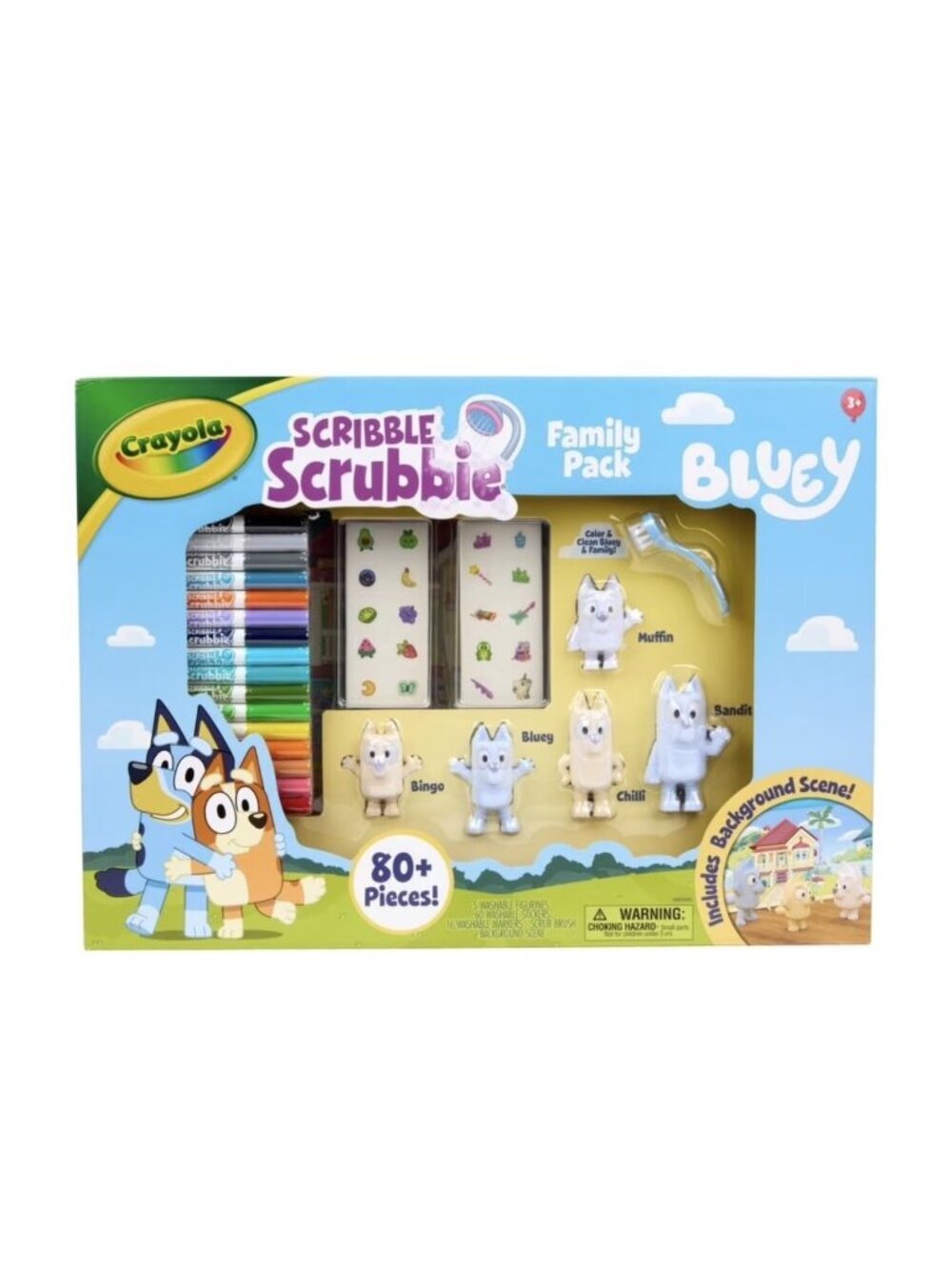 Crayola Bluey Scribble Scrubbie 80pc Kids Art Toy Gift Set